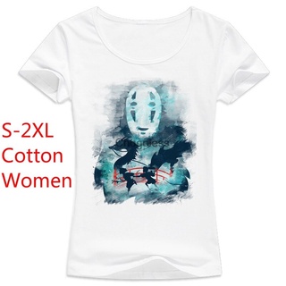 ใหม่ เสื้อยืดคอกลม แขนสั้น สีขาว Spirited Away Gdognh38Bcmnka27