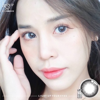 คอนแทนเลนส์ lovely lens ฝาขาว waterly สีเทา/น้ำตาล เลนส์นิ่ม ใส่สบายตา