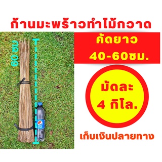 ก้านทางมะพร้าวทำไม้กวาด ยาว 40ซม ถึง 60ซม 4 กิโลกรัม ก้านเหลาใหม่ ไม่ผุ ไม่ชื้น ไม่ขึ้นรา เก็บเงินปลายทางได้