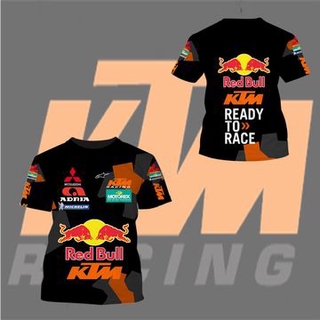 【CustomFashion】ใหม่ เสื้อยืดลําลอง แขนสั้น พิมพ์ลายโลโก้ Redbull KTM 3D โอเวอร์ไซซ์ โอเวอร์ไซซ์ สไตล์ฮิปฮอป คุณภาพสูง แฟชั่นฤดูร้อน 2021