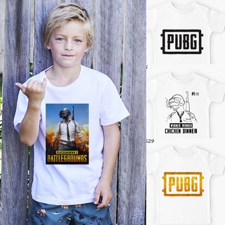 เสื้อยืด พิมพ์ลาย PUBG Chicken Dinner แฟชั่นฤดูร้อน สําหรับเด็ก