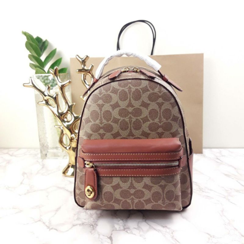 ส่งฟรี⚡ กระเป๋าเป้ Coach ของแท้💯 สีน้ำตาล สวยเก๋ ใบกลาง ผู้หญิง ของขวัญ เดินทาง