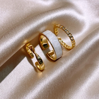 ชุดแหวน ปรับระดับได้ สไตล์ญี่ปุ่นและเกาหลี สำหรับผู้หญิง สีทอง