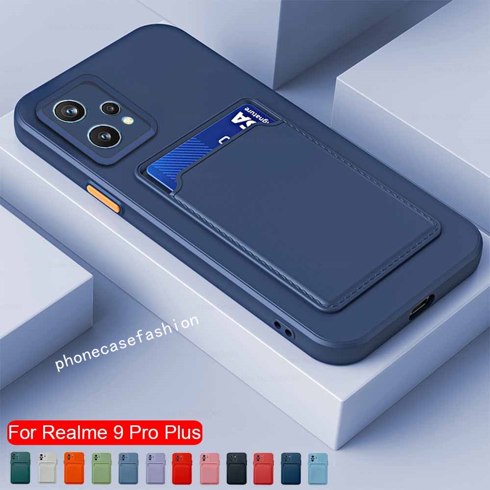 เคสโทรศัพท์ซิลิโคน TPU แบบนิ่ม กันกระแทก มีช่องใส่บัตร สําหรับ Realme 9 Pro Plus 9i Realme9 Realme9i