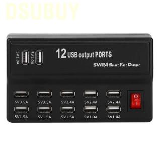 Dsubuy อะแดปเตอร์ฮับชาร์จ USB 12A 12 พอร์ต AC หลายพอร์ต สําหรับเดินทาง