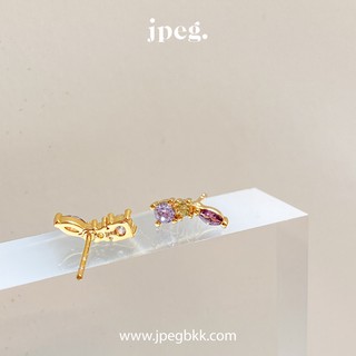 PURPLE - tadpole earring (Brass+18K)