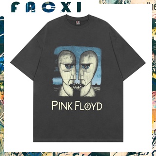 เสื้อยืดผ้าฝ้ายพิมพ์ลายขายดีเสื้อยืดลําลอง แขนสั้น พิมพ์ลายกราฟฟิค Pink Floyd สไตล์วินเทจ สําหรับผู้ชาย