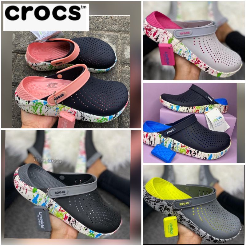 รองเท้าแตะผู้ชายและผู้หญิง / CROCS LITERIDE WOMANS MOTIF Sandals / Crocs Literide clog