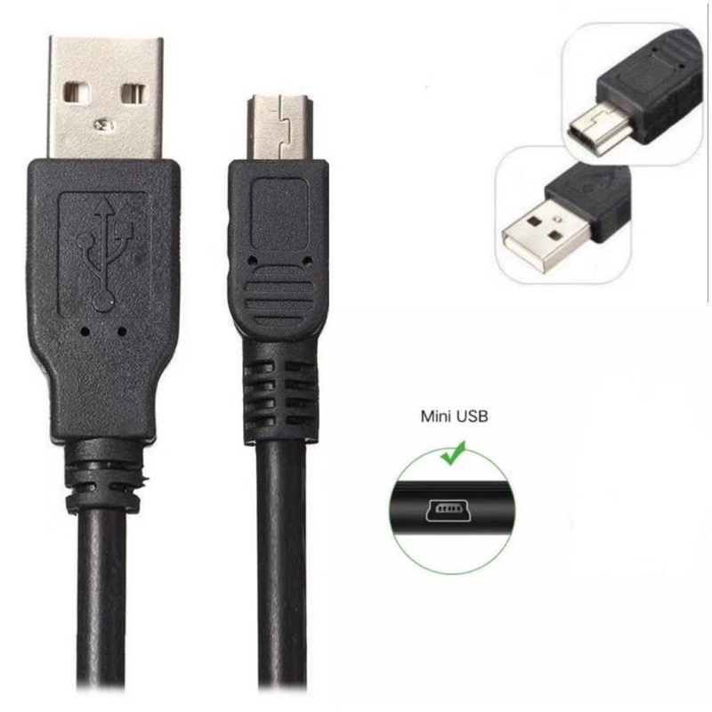 สาย USB2.0 TO mini usb 5Pin ยาว3เมตร ใช้ชาร์จกล้องติดรถ(สายสีดำ)