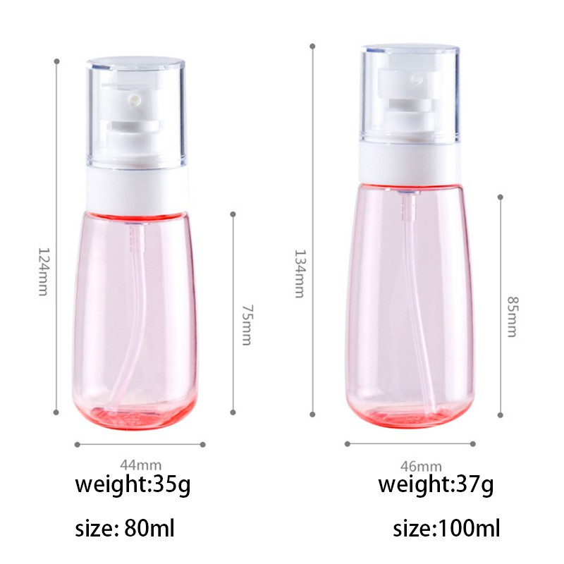 DIY ขวดสเปรย์แอลกอฮอล์โปร่งใสคุณภาพสูงพลาสติก SprayPump ขวด 30ml 60ml 80ml 100ML