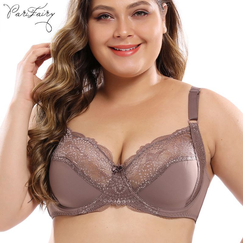 PARIFAIRY ลูกไม้ Bra Plus ขนาดเซ็กซี่ชุดชั้นในผู้หญิง Bra ลวด 38D 40D 42D 44D 46D 48D -88709