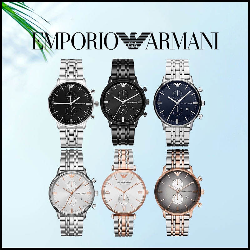 นาฬิกาข้อมือผู้ชาย EMPORIO ARMANI กันน้ำ สายสเตนเลส นาฬิกาข้อมือ ของแท้ นาฬิกา ผู้ชาย นาฬิกาแบรนด์เนม