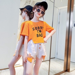 เด็กหญิงฤดูร้อนสองชุดใหม่ 2021 เกาหลีแฟชั่นเด็กผู้หญิงเด็กพักผ่อนวัยรุ่นหลุมใหญ่ทำ ชุดเก่า
