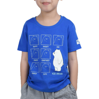 DOSH KIDS:UNISEX T-SHIRTSเสื้อยืดคอกลม แขนสั้น สีน้ำเงิน เด็กชายและเด็กหญิง WE BARE BEARSรุ่น9DBBBT5007-BU