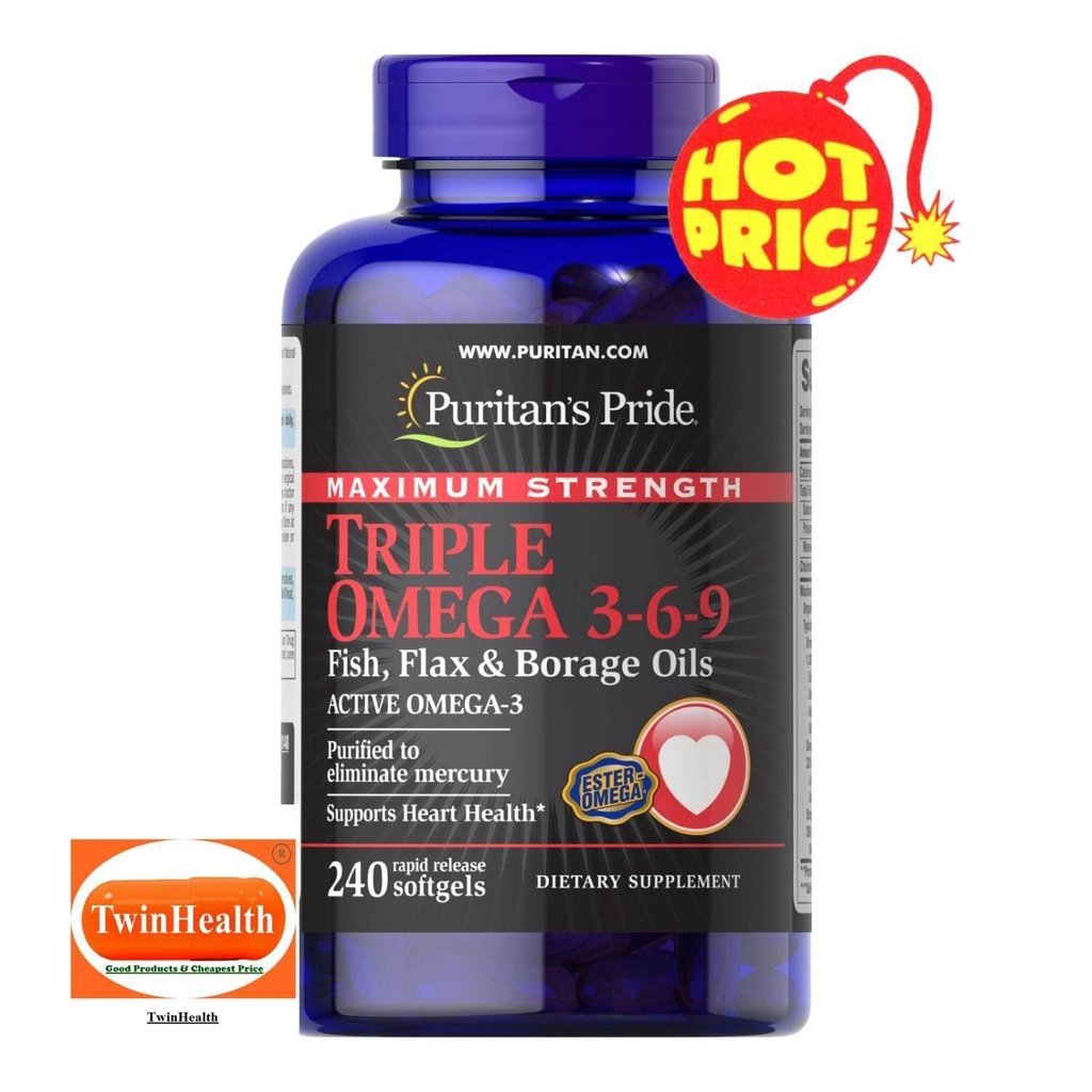 Puritan's Pride Maximum Strength Triple Omega 369 Fish, Flax & Borage