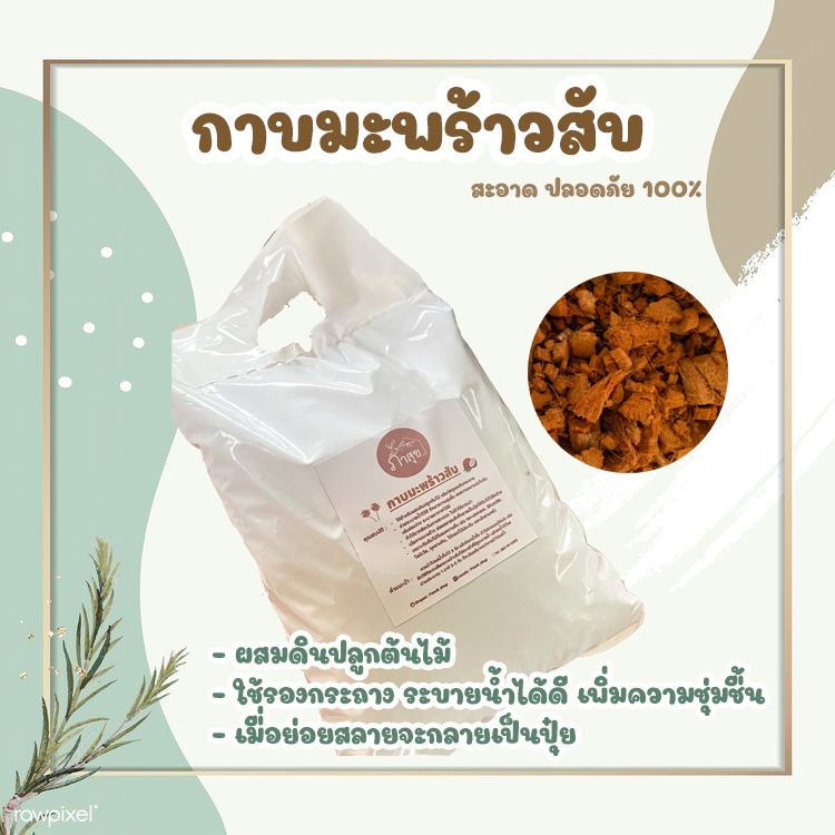 กาบมะพร้าวสับ 700g. รองกระถาง ผสมดินปลูก ใช้ปลูก กระบองเพชร โลบิเวีย กุหลาบหิน