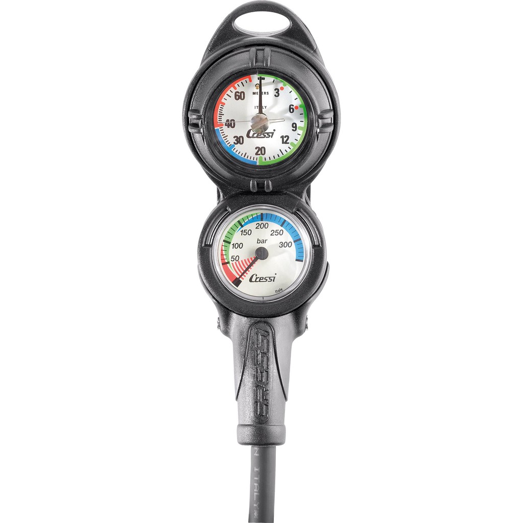 เกจ์วัดแรงดันและความลึก มาตรวัดแรงดันและความลึก อุปกรณ์ดำน้ำ CRESSI CONSOLE PD2 PRESSURE+DEPTH GAUGE