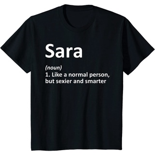 Sara เสื้อยืดลําลอง แขนสั้น พิมพ์ลายชื่อตลก ของขวัญวันเกิดS-5XL