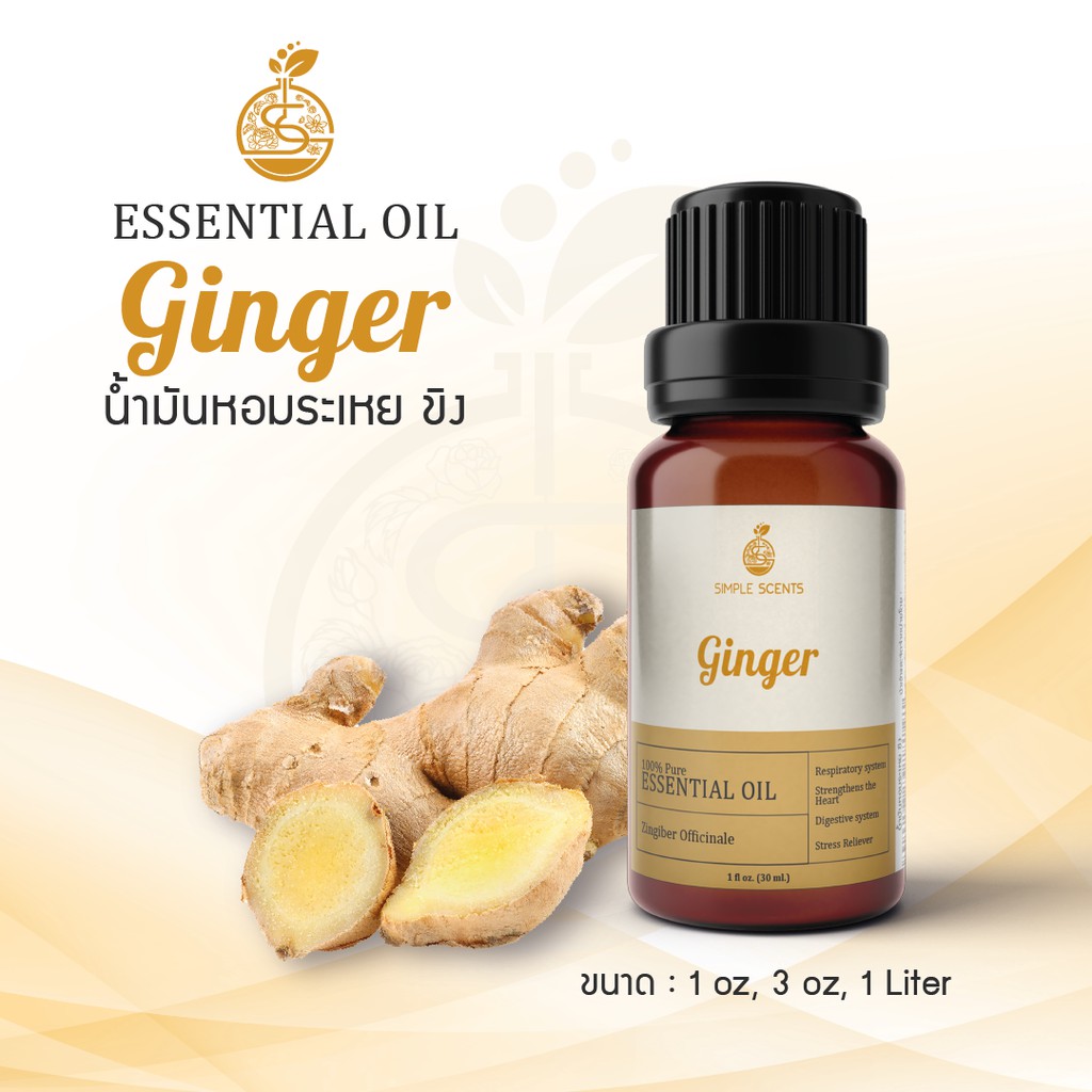 Ginger Essential Oil / น้ำมันหอมระเหย ขิง / Ginger Oil / 1 oz & 3 oz
