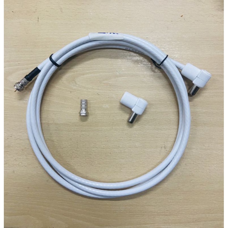 สายอากาศจานดาวเทียม พร้อมเข้าหัว F-TYPE + แจ๊คทีวี RF