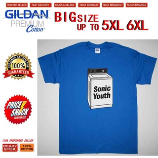 Hjxhl {XS-6XL} เสื้อยืดลําลอง แขนสั้น พิมพ์ลาย Sonic Youth Washing Machine สีฟ้า สําหรับผู้ชาย