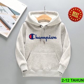 Champion เสื้อกันหนาว เสื้อแจ็กเก็ต มีฮู้ด สําหรับเด็กผู้ชาย ผู้หญิง 2 3 4 5 6 7 8 9 10 11 12 ปี