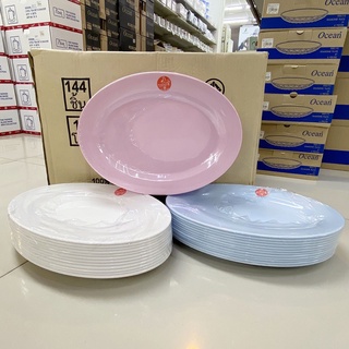 [12ใบ] จานเปล ทรงไข่ 12นิ้ว จานเมลามีน จานอาหาร ตราม้าทอง Golden Horse ; รวม 12ใบ  Melamine Oval Plate 12 Inch