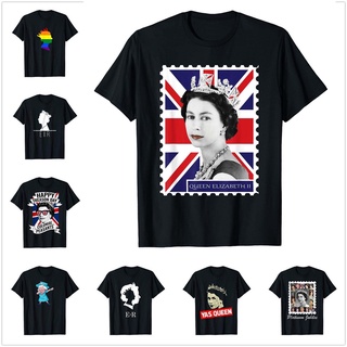 More Design Elizabeth II Yas Queen England T-Shirt For Men  T Shirt Hip Hop Tops Cotton Tees