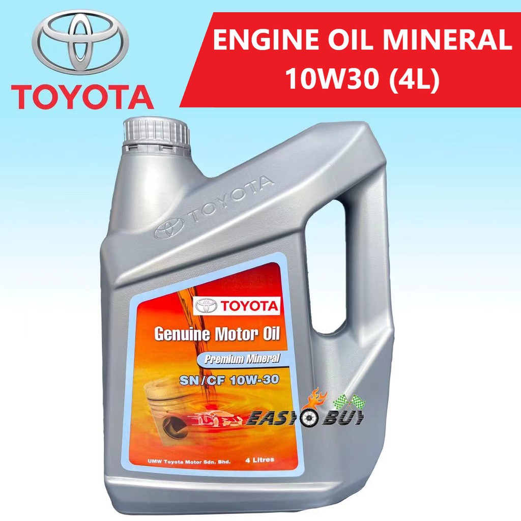 น้ํามันเครื่อง Toyota Premium Mineral SN/CF 10W30 4L Minyak Hitam Toyota SN/CF 10W-30 10/30