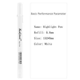 ปากกามาร์กเกอร์ กันน้ํา สีขาว ขนาด 0.8 มม. อุปกรณ์เครื่องเขียน สําหรับนักเรียน