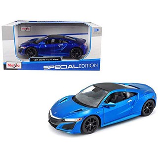 รถโมเดล สีน้ำเงิน Maisto 31234  1:24 2018 Acura NSX ประตูรถเปิดได้