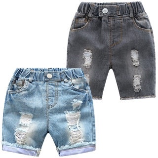 2021 Korean Style Children Ripped Fashion Casual Shorts Boys Summer Pants