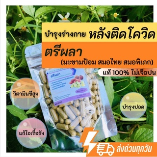 วิตามินซี ธรรมชาติ Vitamin C สมุนไพรไทย มะขามป้อม สมอภิเภก สมอไทย สูตรตรีผลา 100 แคปซูล