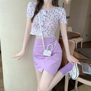 ♡PRE♡ ชุดเซทน้องม่วง💜 เสื้อครอป + กระโปรง คุ้มมากๆเลย! ได้สองชิ้นเลยค่า🦄 Ladieslove.Shop