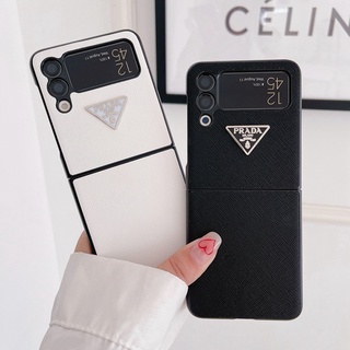 เคสโทรศัพท์มือถือหนัง PU PC กันกระแทก หรูหรา สําหรับ Samsung Galaxy Z Flip 1 2 3 4 5 5G Z Fold 1 2 3 4 5