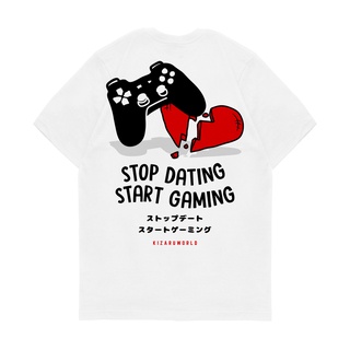 เสื้อยืดอินเทรนด์ผู้ชายอินเทรนด์ผู้หญิงเสื้อยืด พิมพ์ลาย Kizaru Gamer Series STOP Cating Gamer สําหรับผู้ชายS-3XL