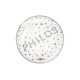 จานน่ารัก จานเซรามิค จานขนม จานลายดาวสีทอง  (งานแฮนด์เมด) Philos Miss etoile Plate Round Gold Stars PL159