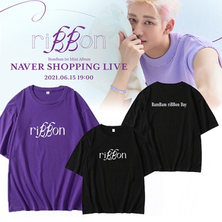 เสื้อยืดผ้าฝ้ายพิมพ์ลายแฟชั่น เสื้อยืดเกาหลี riBBon - BamBam (GOT7)  เสื้อยืดผ้า Cotton 100% ไม่หด ไม่ย้วย อัลบั้ม riBBo