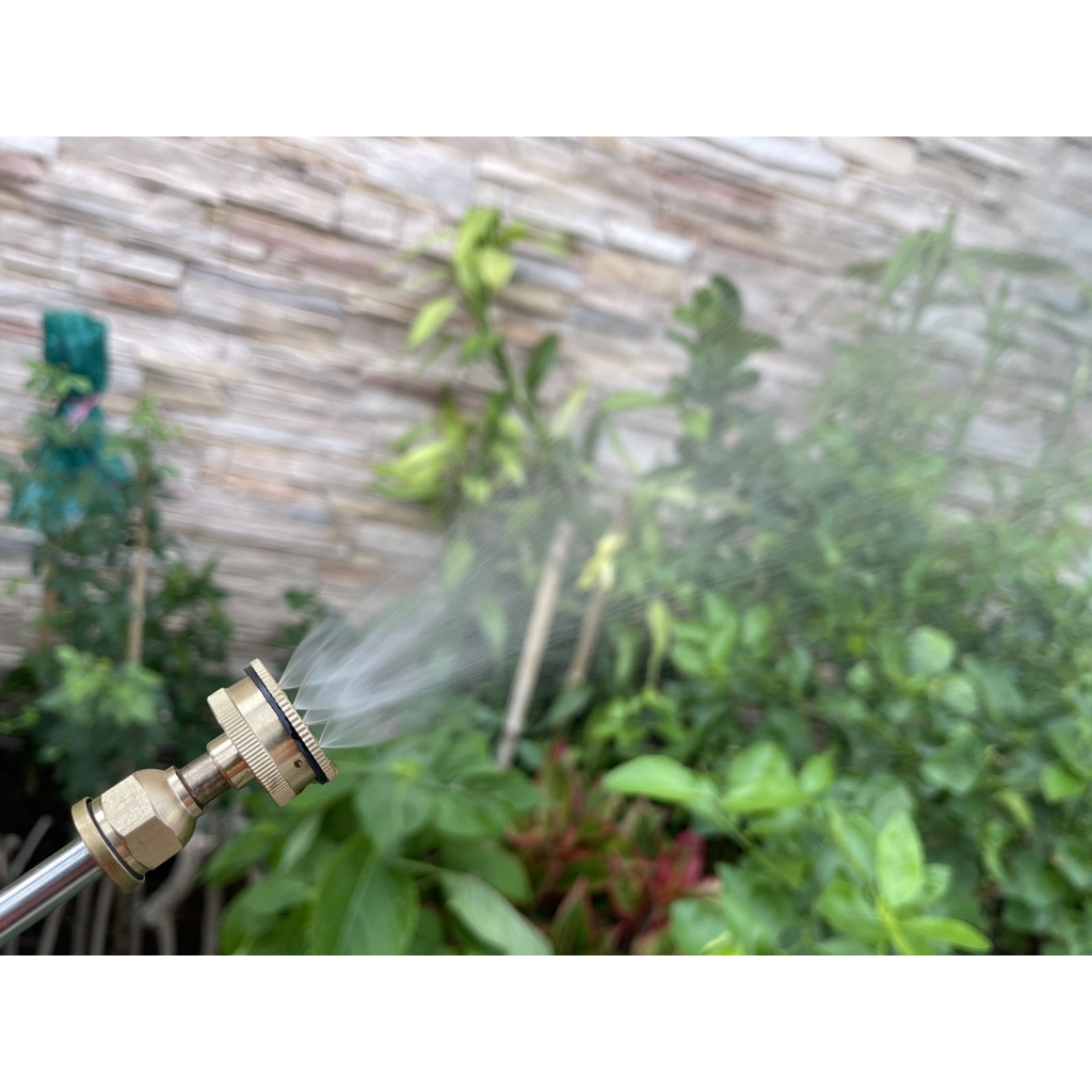 หัวพ่นแรงดันทองเหลืองแท้ ใช้กับก้านเครื่องพ่นยาแบตเตอรี่ หัวงอ/หัวตรง - รูปที่ 5