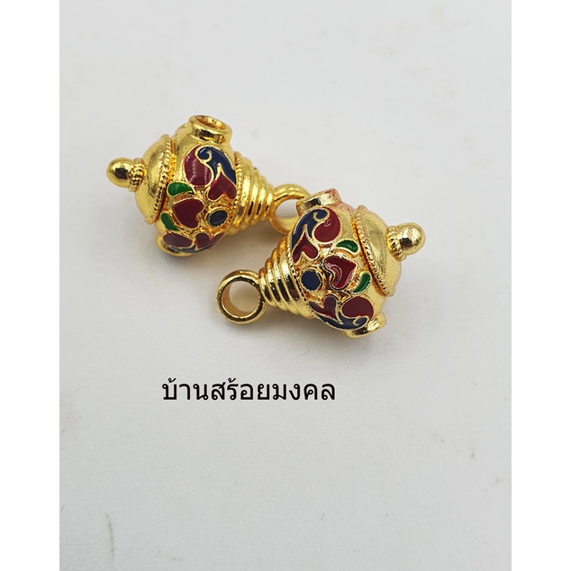 AA040 หัวขุน 1 ชิ้น งานเลเซอร์ลงยาสีทองสวยๆ ขนาด 15 มิล ห้อยสร้อยกะลาห้อยสร้อยเชือกสวยงามครับงาน DIY