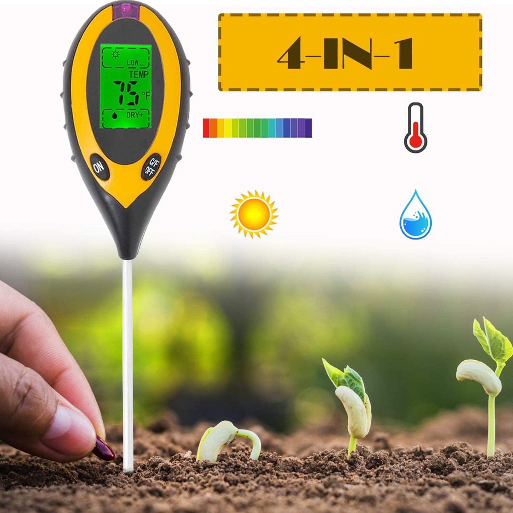เตรียมจัดส่ง❤ 4in1 เครื่องวัดความชื้นในดิน วัดความชื้นในดิน วัดค่า ph ดิน วัดความชื้นดิน 4in1 เครื่องวัดค่าดิน