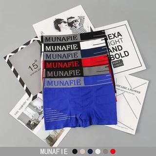 #073 Boxer กกนชาย MUNAFIEแท้ 100% ผ้านุ่ม ใส่สบาย ไม่อึดอัด ไม่มีถุง COK