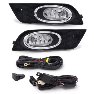 ชุด ไฟสปอร์ตไลท์+สวิตซ์+สายไฟ H11 12V 55Watt ขอบโครเมี่ยม สีดำ สำหรับ Honda Civic FB Sedan ปี 2012-2015