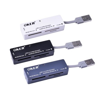 ราคาOker C-09 Card Reader  การ์ดรีดเดอร์ All in one USB2.0 สีดำ/เทา/ขาว ของแท้100%
