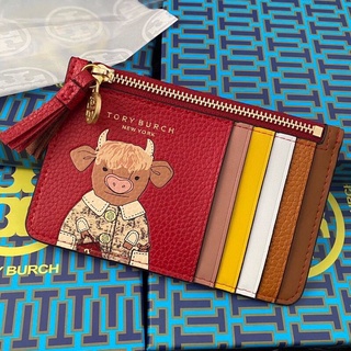 กระเป๋าวัวสีแดง Tory burch กระเป๋าเงิน กระเป๋าตังค์ กระเป๋าใส่เหรีญ