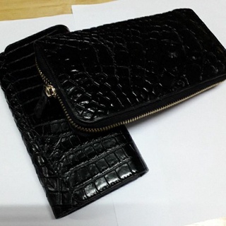 กระเป่าสตางค์สตรีแพคคู่สีดำcrocodile purse package 2 pcs blackcolor for lady