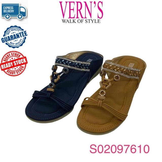 VERNS รองเท้าแตะส้นแบนลําลอง S02097610 RM69.99