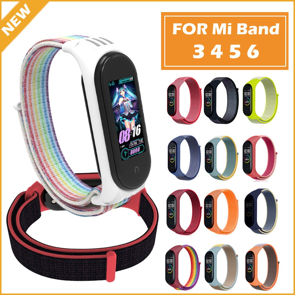 Xiaomi Mi Band 3 / 4 Mi Band 5 / 6 สายรัด ไนล่อนแบบนุ่มสําหรับเปลี่ยน สายรัดข้อมือ[พร้อมส่ง]