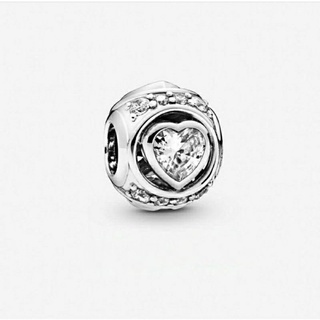 Pandora silver charm หัวใจกลม