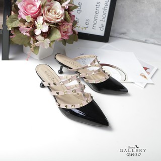 รองเท้าคัทชู สไตล์ VALENTINO ตอกหมุดสีทอง G319-217👉เช็คสินค้าก่อนกดสั่ง